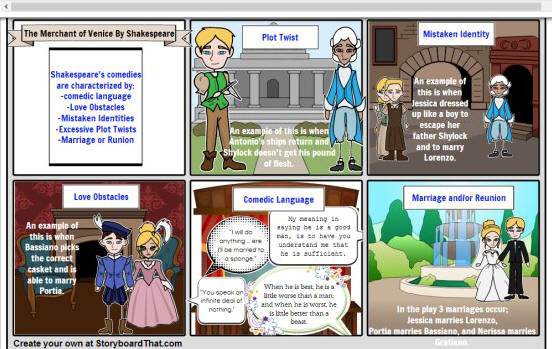 Example of our Storyboard Creator in a classroom setting